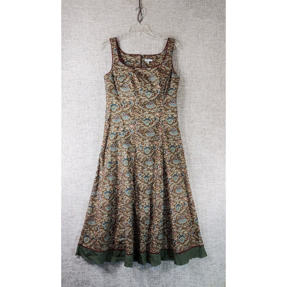 Peruvian Connection Sleeveless Maxi‎ Dress Womens 10 Bird Print 100% Pima Cotton